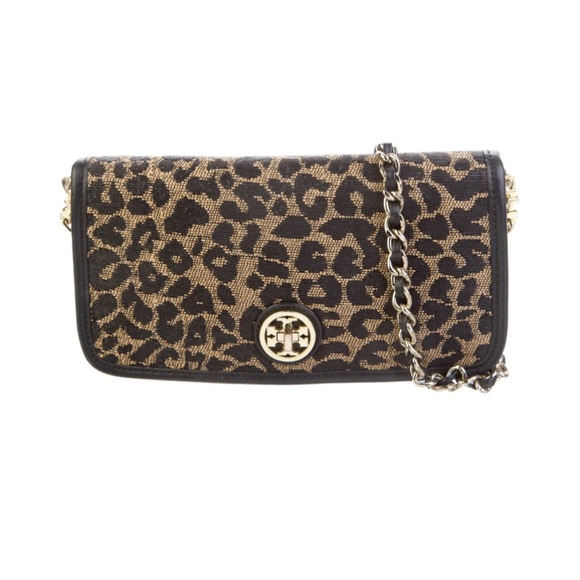 Tory Burch Leopard Print Raffia Crossbody Bag - Picture 3 of 9